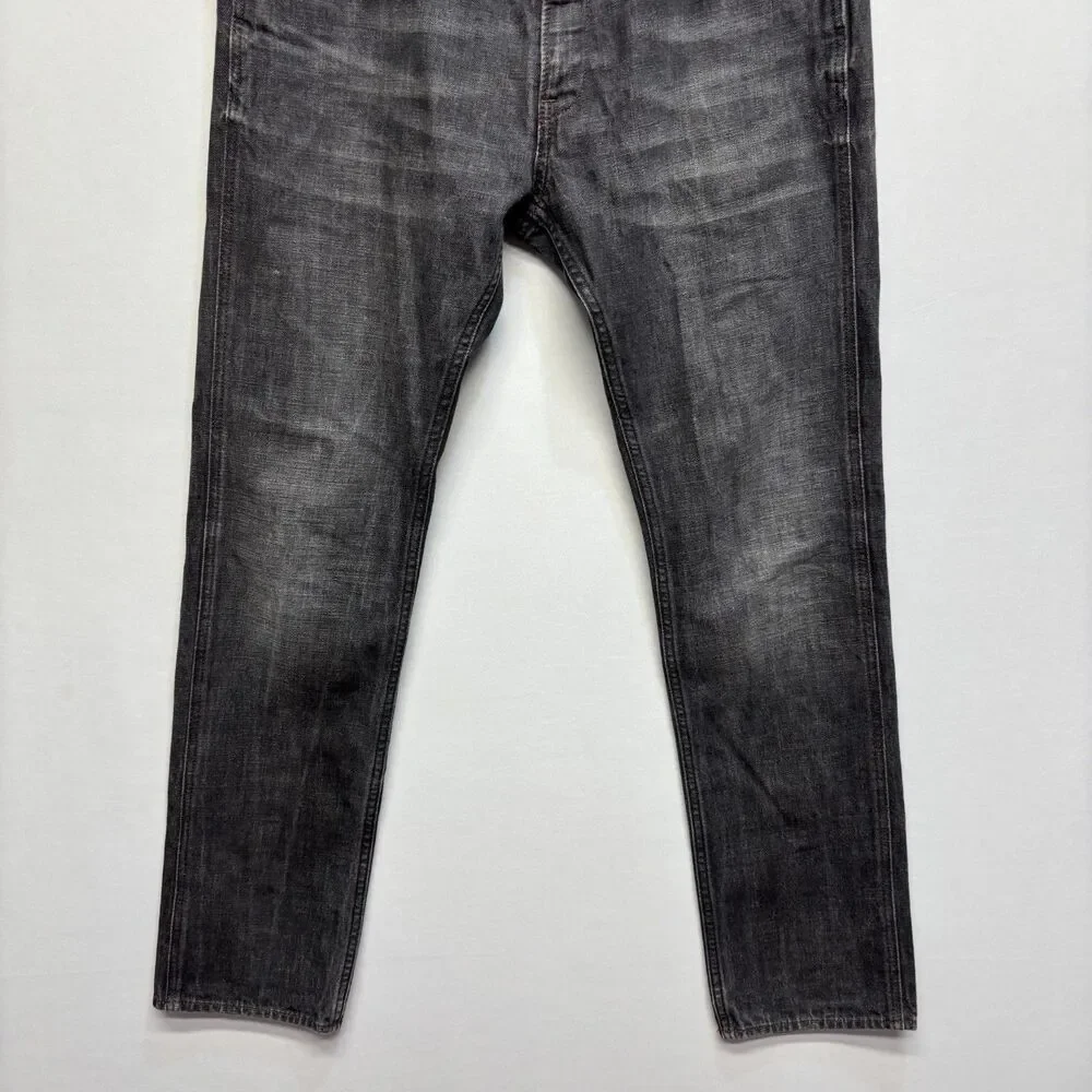 Hugo Boss Men Delaware Slim Fit Jeans Size 34x32 Black Denim D119 -16